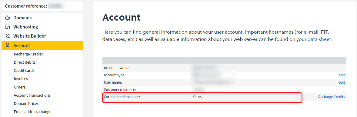 How does the Credit System of easyname work? - FAQ